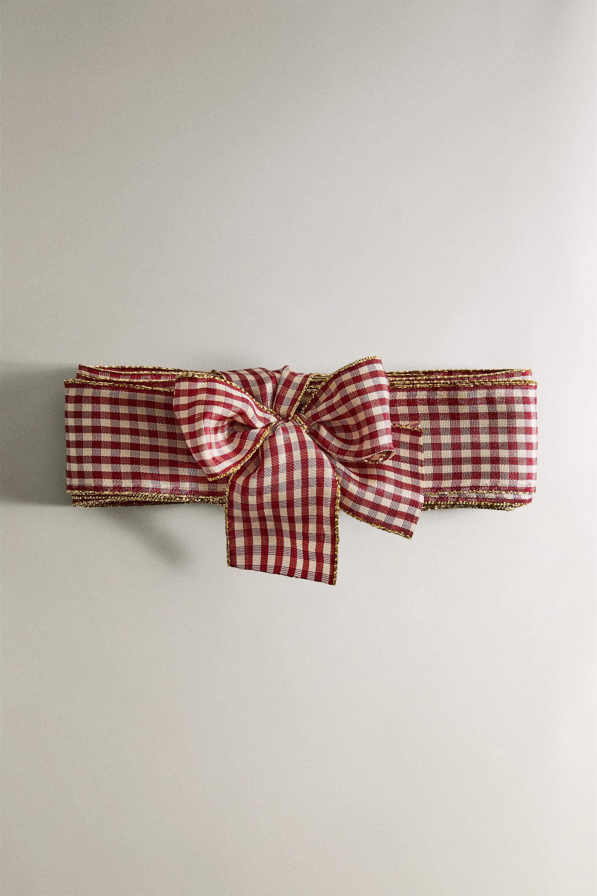 CHECK CHRISTMAS GIFT RIBBON